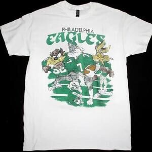 White 90S Philadelphia Eagles Tasmanian Devil T-Shirt Football